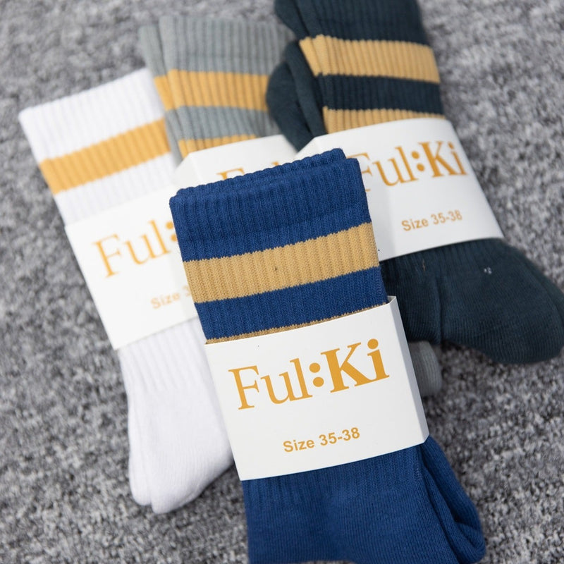 Ful:Ki Sports Socks - Blue, Black, Grey, White